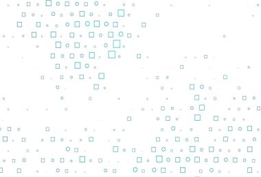 Dairesel ve dikdörtgenli hafif BLUE vektör arkaplanı. Daireleri olan renkli bir illüstrasyon, doğa tarzında kareler. Posterler, afişler için tasarım.