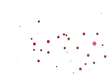 Açık kırmızı, daire şekilli sarı vektör düzeni. Soyut arka planda bulanık kabarcıklar ve renkli gradyan. Reklamlar, broşürler için desen.