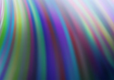 Gökkuşağı renk vektör arkaplanındaki kıvrımlı ışık ışınları. Gradyan bulanıklığı olan modern illüstrasyon