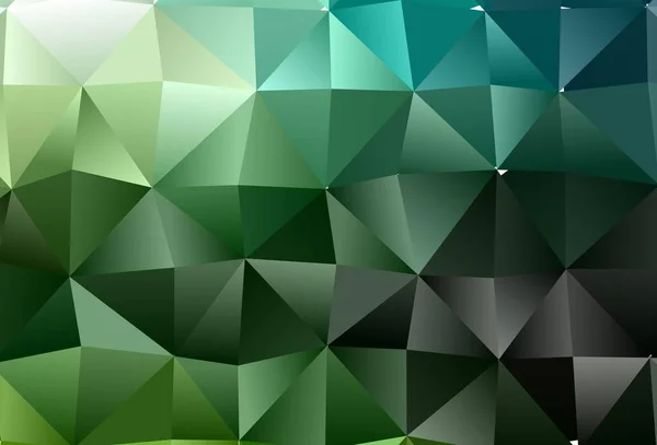 Dunkelgrüne Vektorabstrakte Polygonale Hülle Leuchtende Illustration Die Aus Dreiecken Besteht — Stockvektor