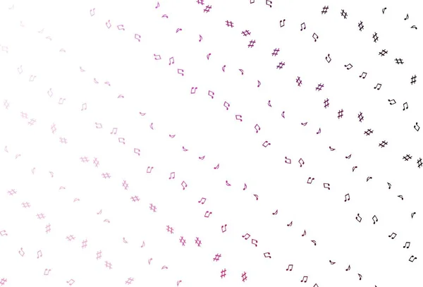Modèle Vectoriel Rose Clair Avec Symboles Musicaux Clés Musique Colorées — Image vectorielle