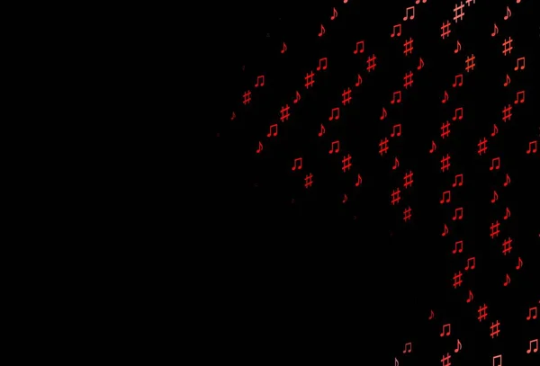 Темно Красный Вектор Нотами Изолированные Красочные Музыкальные Клавиши Абстрактном Фоне — стоковый вектор