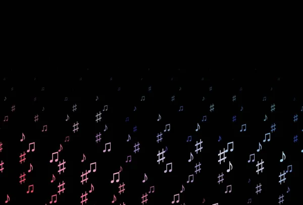 Σκούρο Μπλε Κόκκινο Διάνυσμα Φόντο Νότες Μουσικής Διακοσμητικό Σχέδιο Αφηρημένο — Διανυσματικό Αρχείο