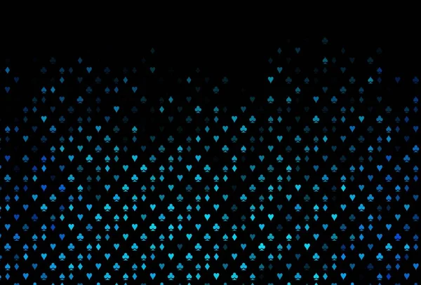 Темна Обкладинка Blue Символами Азартних Ігор Блискучі Ілюстрації Серцями Піками — стоковий вектор
