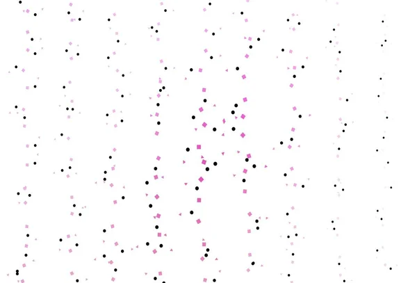 Світло Рожевий Векторний Шаблон Кристалами Колами Квадратами Абстрактна Градієнтна Ілюстрація — стоковий вектор