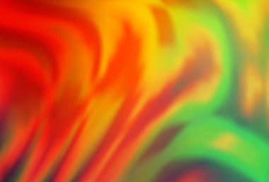 Açık yeşil, soyut çizgileri olan kırmızı vektör arkaplan. Bulanık çizgiler ve dairelerden oluşan parlak çizimler. Reklamlarınız, posterleriniz, afişleriniz için yepyeni bir tasarım..