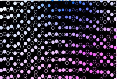 Koyu pembe, daire şekilli mavi vektör düzeni. Parlak renkli soyut çemberlerin olduğu bir resim. Reklamlar, broşürler için desen.