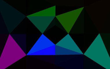 Çizgileri ve üçgenleri olan vektörsüz bir düzen. Soyut arkaplanda renkli eğimli üçgenler