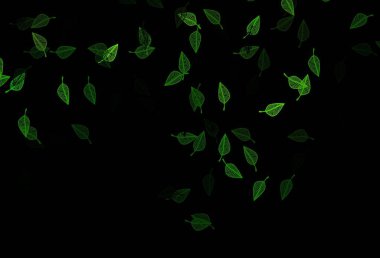 Koyu yeşil vektör çizimi. Renkli yapraklı eskiz karalamalar. Duvar kağıtları ve boyama kitapları için desen.