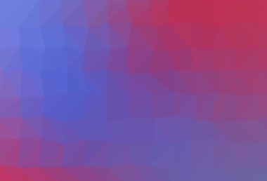 Açık mavi, kırmızı vektör üçgen mozaik örtüsü. Gıcır gıcır rengarenk bir illüstrasyon. Marka kitabı için şık bir desen.