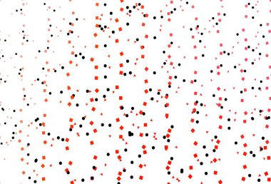 Açık kırmızı vektör, daireler şeklinde çokgen kaplamalı. Küreler, kareler ve çizgilerle soyut çizimler. İniş sayfası için modern şablon.