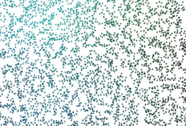 Açık mavi, noktalı yeşil vektör arkaplanı. Parlak renkli soyut çemberlerin olduğu bir resim. İş reklamları için tasarım.