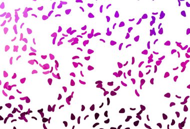 Soyut formlarla açık mor vektör arkaplanı. Rastgele şekillerle soyut tarzda dekoratif tasarım. Duvar kağıtları için zarif tasarım.