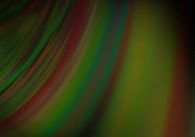 Gökkuşağı renk vektör arkaplanındaki kıvrımlı ışık ışınları. Gradyan bulanıklığı olan modern illüstrasyon