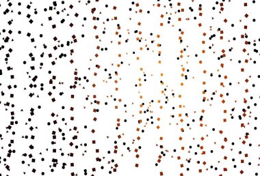 Açık Turuncu vektör arkaplanı çizgiler, daireler, eşkenar dörtgenler. Soyut tarzda dekoratif tasarım, çizgiler, noktalar, küplerle. Reklamlar için desen.