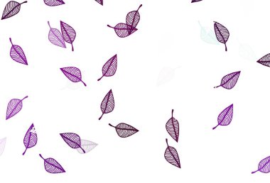 Hafif Mor vektör karalama arkaplanı. Karalama tarzında yaprakları olan belirsiz bir çizim. Web sitesi yöneticileri ve tasarımları için desen.