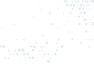 Işık Mavisi vektör kapağı dairelerle, küplerle. Daireleri olan renkli bir illüstrasyon, doğa tarzında kareler. Reklamlar, broşürler için desen.