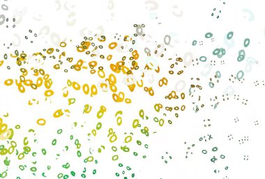 Açık yeşil, daireli sarı vektör şablonu. Doğa tarzında bulanık halkaları olan güzel renkli çizimler. Marka kitabınız için şablon.