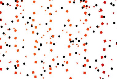 Açık Turuncu vektör düzeni daireler, çizgiler, dikdörtgenler. Soyut tarzda dekoratif tasarım, çizgiler, noktalar, küplerle. İş ilanları, broşürler, broşürler için desen