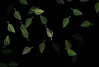 Koyu yeşil vektör şablonu. Yapraklarla gösterişli soyut çizimler. Cep telefonlarının arkaplan şablonu.