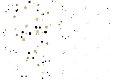 Açık sarı, kristalli turuncu vektör şablonu, daireler, kareler. Çemberler, üçgenler ve küplerle soyut gradyan çizimi. Reklamınız, posteriniz, afişiniz için en iyi tasarım.