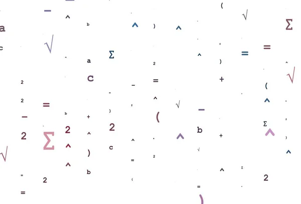 Bleu Clair Motif Vectoriel Rouge Avec Signes Arithmétiques Illustration Abstraite — Image vectorielle