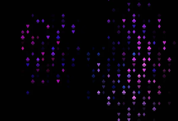 Donker Roze Blauwe Vector Template Met Poker Symbolen Kleurrijk Verloop — Stockvector