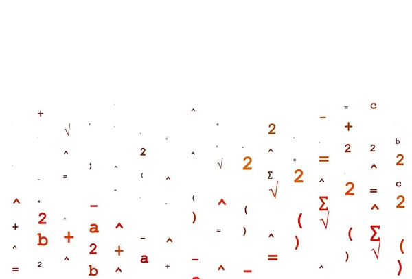 Jasnopomarańczowy Wzór Wektora Znakami Arytmetycznymi Kolorowe Znaki Matematyczne Gradientem Białym — Wektor stockowy