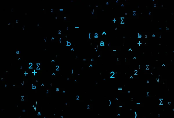 Dark Blue Vector Backdrop Algebra Elements Shining Colorful Illustration Isolated — Stock Vector