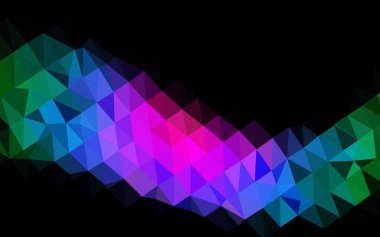 Çizgileri ve üçgenleri olan vektörsüz bir düzen. Soyut arkaplanda renkli eğimli üçgenler