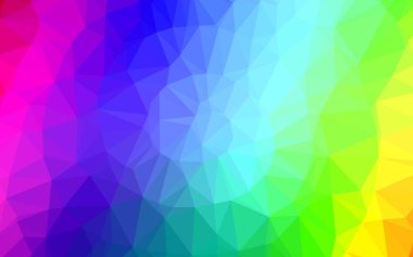 Çizgileri ve üçgenleri olan vektörsüz bir düzen. Soyut arkaplanda renkli eğimli üçgenler