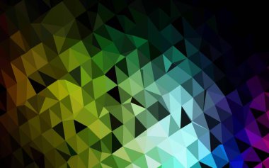 Çizgileri ve üçgenleri olan vektörsüz bir düzen. Soyut arkaplanda renkli eğimli üçgenler