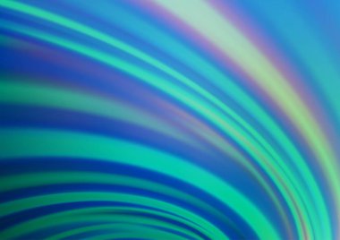 Mavi tondaki kıvrımlı ışık ışınları vektörün parlak arkaplanı bulanıklaştırdı. Eğilimli modern illüstrasyon