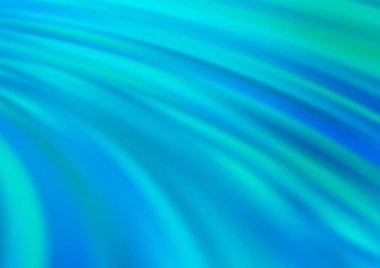 Mavi tondaki kıvrımlı ışık ışınları vektörün parlak arkaplanı bulanıklaştırdı. Eğilimli modern illüstrasyon