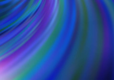 Mavi tondaki kıvrımlı ışık ışınları vektörün parlak arkaplanı bulanıklaştırdı. Eğilimli modern illüstrasyon