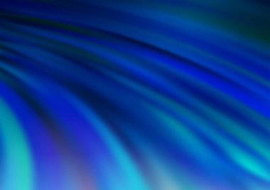 Mavi tondaki kıvrımlı ışık ışınları vektörün parlak arkaplanı bulanıklaştırdı. Eğilimli modern illüstrasyon