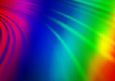 Kavisli ışık ışınları vektörü soyut parlak arkaplanı bulanıklaştırdı. Eğilimli modern illüstrasyon