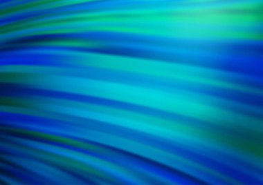 Mavi tondaki kıvrımlı ışık ışınları vektörün parlak arkaplanı bulanıklaştırdı. Eğilimli modern illüstrasyon