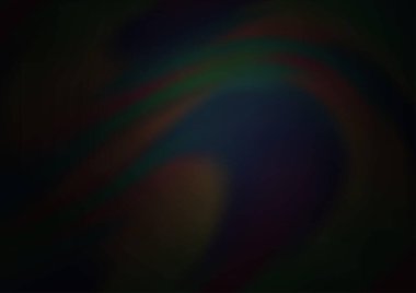 Karanlık tonlardaki kıvrımlı ışık ışınları vektörleri soyut parlak arkaplanı bulanıklaştırdı. Eğilimli modern illüstrasyon