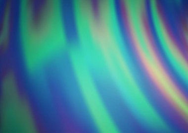 Mavi tondaki kıvrımlı ışık ışınları vektörün parlak arkaplanı bulanıklaştırdı. Gradyan ile modern illüstrasyon şablonu