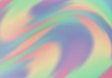 Gökkuşağı tonlarındaki kıvrımlı ışık ışınları vektörün parlak soyut arkaplanı bulanıklaştırdı. Eğilimli modern illüstrasyon