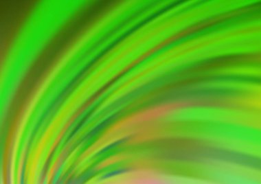 Yeşil renkli kıvrımlı ışık ışınları vektörünü bulanıklaştırdı. Eğilimli modern illüstrasyon