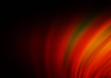 Kırmızı tonlardaki kıvrımlı ışık ışınları vektörün parlak arkaplanı bulanıklaştırdı. Eğilimli modern illüstrasyon