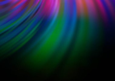 Karanlık tonlardaki kıvrımlı ışık ışınları vektörleri soyut parlak arkaplanı bulanıklaştırdı. Eğilimli modern illüstrasyon