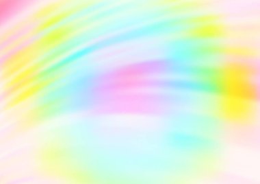 Gökkuşağı tonlarındaki kıvrımlı ışık ışınları vektörün parlak soyut arkaplanı bulanıklaştırdı. Eğilimli modern illüstrasyon