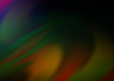 Karanlık tonlardaki kıvrımlı ışık ışınları vektörleri soyut parlak arkaplanı bulanıklaştırdı. Eğilimli modern illüstrasyon