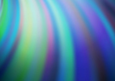 Mavi tondaki kıvrımlı ışık ışınları vektörün parlak arkaplanı bulanıklaştırdı. Gradyan ile modern illüstrasyon şablonu