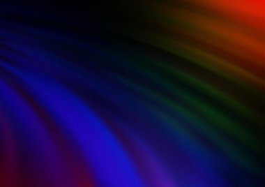 Karanlık tonlardaki kıvrımlı ışık ışınları vektörleri soyut parlak arkaplanı bulanıklaştırdı. Eğilimli modern illüstrasyon