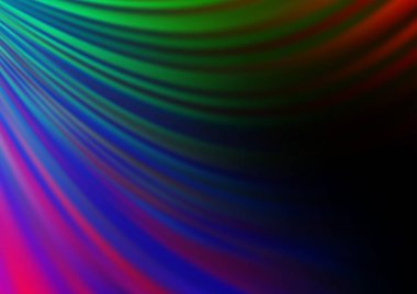 Kavisli ışık ışınları vektörü soyut parlak arkaplanı bulanıklaştırdı. Eğilimli modern illüstrasyon