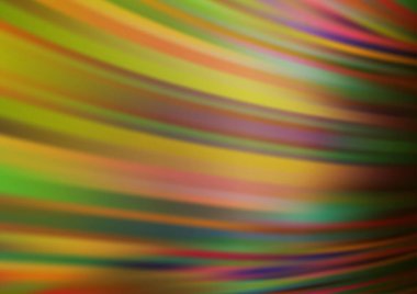 Gökkuşağı tonlarındaki kıvrımlı ışık ışınları vektörün parlak soyut arkaplanı bulanıklaştırdı. Eğilimli modern illüstrasyon